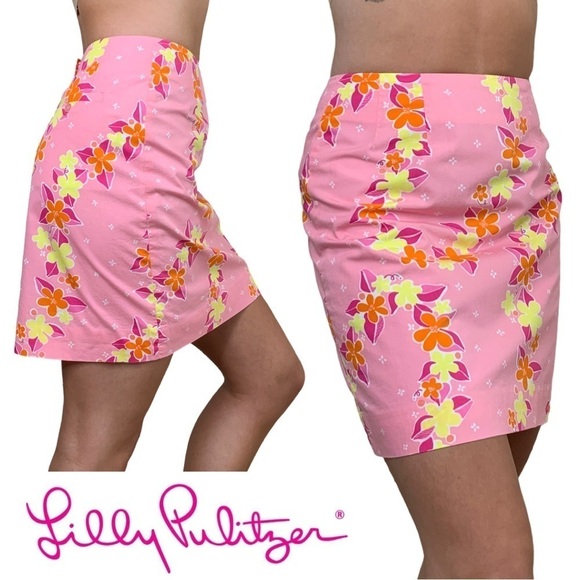 Lilly Pulitzer White Label Skirt Lei'd Back Print - Picture 1 of 17